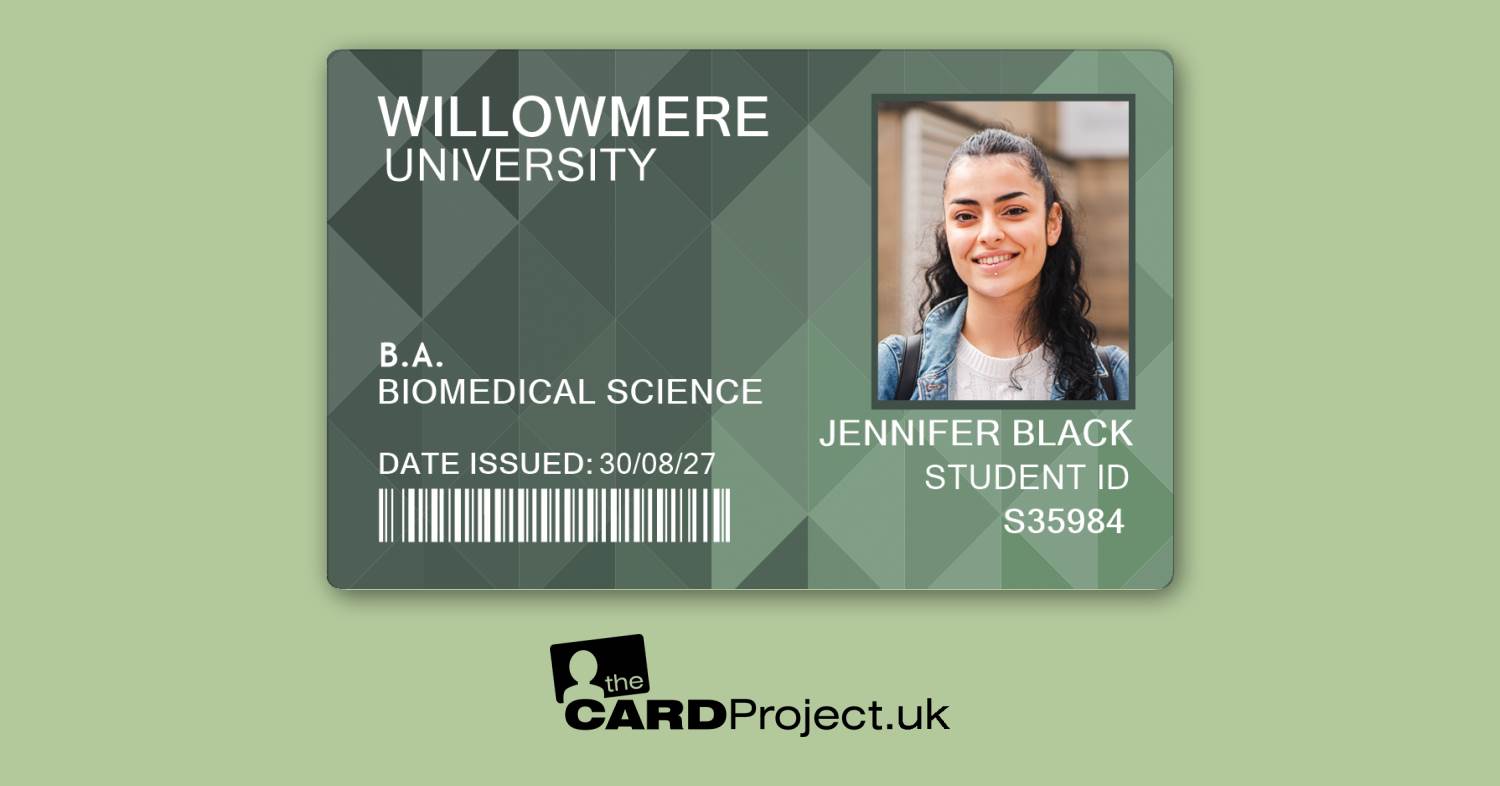 University Student ID Card - Geometric Green